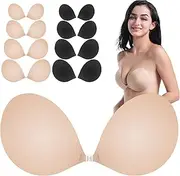 [RIAMU] Women's Adhesive Bras Size A/B/C/D Stick on Bra Push up Reusable Strapless Push up Bra for Women Strapless Backless Bra for Women Strapless Bras for Women Sticky Bra Push up Silicone Bra
