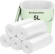 Bin bags 5L,120PCS, Bin Liner For Countertop Bin.Aievrgad Trash/Garbage/rubbish Bags, 100% Recycled,Tough, degradable, Kitchen Compost Bags small bin bags (5L, White)