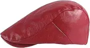 [Lifup] Newsboy Hats for Men Leather Classic Ivy Flat Cap Fashion Beret Hat Cabbie Hat