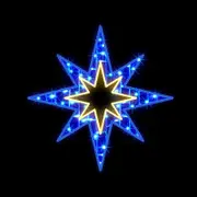 Star Blue & Gold LED Motif Silhouette 90cm