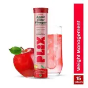 Plix ACV Apple Cider Vinegar Effervescent For Weight Loss - 15 Tablets