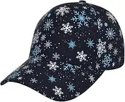 [Gelxicu] Christmas Buffalo Red Plaid Baseball Hats Men Women Cute Adjustable Xmas Snowflake Hat Cap Adult One Size