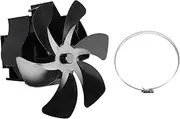 Wood Stove Fan Heat Powered 6 Blades Hanging Stove Fan Silent Flue Pipe Hanging Fireplace Fan Wall Mount (Black)
