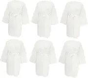 [Healeved] 6 Pcs Disposable Spa Wraps Cotton Bathrobes Comfortable Body Towels for Men Women for Sauna Beauty Salon Travel Home Use White