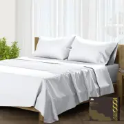 100% Pure Egyptian Cotton King Size Sheets - 1000 High Thread Count, 4 PC Whi...