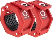 Lock-Jaw Barbell Collars Sport Olympic Barbell Collar - Quick Release Barbell Clamp (Red)
