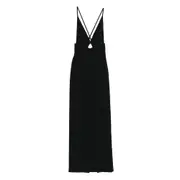 [Solace London] Solace London Milly Cross-back Maxi Dress 14 UK BLACK