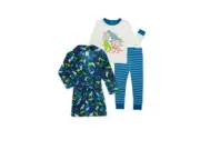 Wonder Nation Baby Boy Dinosaur Pajamas and Robe Set 3-Piece Size 12M Sleepwear