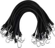 20 Pack 21'' Adjustable Rubber Tarp Straps, EPDM Bungee Cords with Hooks, Ideal