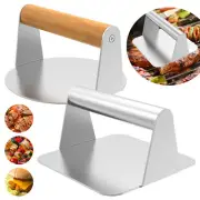 Square/Round Burger Press with Handle Heavy Duty Smooth Burger Smasher ༆༆