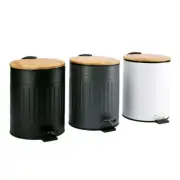 3L/5L Stainless Steel Trash Can with Lid Pedal Garbage Bin Rubbish Bucket