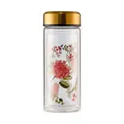 Alex Liddy Posy Double Walled Glass Drink Bottle With Infuser 500ml