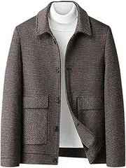 [TangDao] Mens Herringbone Tweed Blazer Jacket British Wool Sports Coat Autumn Winter Casual Business Suit Jacket