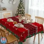 Grtfcolr Christmas Checkered Tablecloth 54x72 Inch Rectangle, Red Buffalo Pla