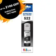 Epson Genuine T522 Black Ink Bottle for ET-1110/ET-2710/ET-2720/ET-4700 (4.5K)