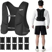 M Mike Sport Adjustable Weighted Vest Soft Washable for Women Men 2-10lbs Vest with 10 Ironsand Weights and Large Pocket, Weight Vest for Workout, Strength Training, Running, Fitness, Walking