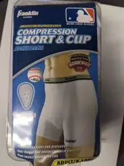 Franklin Compression Shorts and Cup Size Adult XL White NEW Baseball