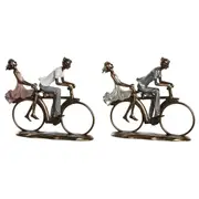 Decorative Figure Dkd Home Decor 27 x 9.5 x 23 Cm Pink Golden White 2 Units
