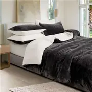 Gioia Casa 2-in-1 Teddy Sherpa Quilt Cover Set & Blanket Charcoal (Single, Double, Queen, King, Super King) Double
