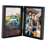5x7 Picture Frames Double Hinged Wood Folding Photo Frames 5x7 in Black