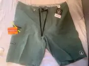 Volcom Mens Swim Shorts Green Size 34