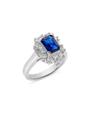 Bloomingdale's Fine Collection Sapphire & Diamond Halo Ring in 14K White Gold