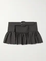 [LIBEROWE] LIBEROWE - + The Vanguard Ruffled Wool Belt - Gray - large large Gray