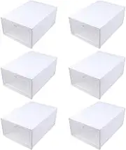 CHILDWEET 6pcs Transparent Shoes Organizer Space Saving Stackable Shoe Box for Efficient Storage Dustproof Container Accessories and More