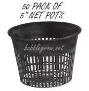 HIGH QUALITY HYDROPONICS BLACK GROWING NET MESH POT 5 INCH - 50 PACK