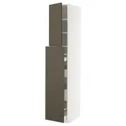 METOD / MAXIMERA hc w p-o func 4drw/1dr/2shlv, white/Havstorp brown-beige, 40x60x220 cm