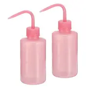 2Pcs 8oz Lab Squeeze Bottle 250ml Plastic Safety Wash Bottles (Pink)