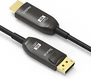 Display to HDMI 150FT Cable,4K60Hz Optical DisplayPort Converter – Compatible with Laptops, Gaming Consoles, Streaming Devices Xbox & More