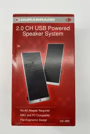 DURABRAND 2.0 CH USB POWERED SPEAKER SYSTEM UC-280 2 Channel MAC & PC Computers