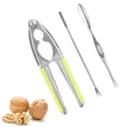 Stainless Steel Nut Crackers with 2 Pcs Picks Seafood Cracker Walnut Opener Tool