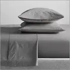 Queen Bed Renee Taylor 300 Thread Count 100% Organic Cotton Sheet Set Steel Grey