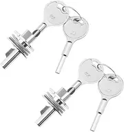 SG Store 2 Sets Glass Door Lock Sliding Showcase Exhibition Cabinet Terrarium Lock with 4 Keys 25x25MM for Glass Cabinet Doors Doors and Windows Jewelry Cabinets