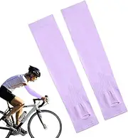 [Generic] Cooling Arm Sleeves - Outdoor Sunscreen Protector - Cooling UV Protective Arm Sleeves with Half-Finger for Men Women