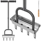 Dolibest Lawn Coring Aerator, Manual Lawn Aerator,4 Stainless Steel Corer Plu...