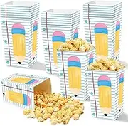QICI 24 Pcs Back to School Notebook Candy Boxes Popcorn Boxes First Day of School Gifts Holders Welcome Student Classroom Treat Boxes for Teacher Classroom Welcome Back Party Supplies Decorations