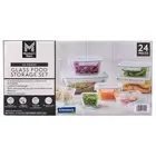 Member's Mark 24-Piece Glass Food Storage Set by Glasslock, Airtight & Leakproof