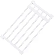 12 Sizes Adjustable Rack Hanger Rod Shelf Closet Kitchen Organiser Separator - White Plastic, Space-Saving Design, Ideal for Shoes & Accessories