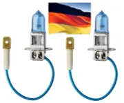 Flosser SilverBlue H3 70W White Two Bulbs Head Light Low Beam Replacement Lamp