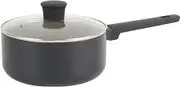 Salter BW12879EU7 Ceramic 20 cm Saucepan - Recycled Aluminium Body, Healthy PFOA & PFAS-Free Non-Stick Coating, Induction Suitable, Easy Clean, Soft Touch Stay Cool Handle, Cooking Pot with Glass Lid