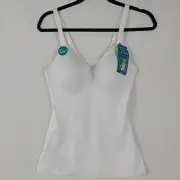 Vanity Fair 58201 Shaping Camisole with Built In Bra White NWT Size XL