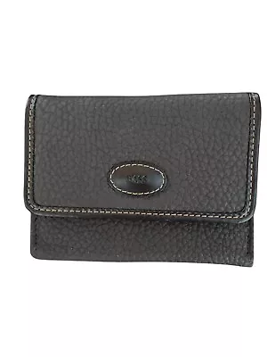 NEW Bass Leather Brown Snap Closure Zip Coin Pouch Wallet
