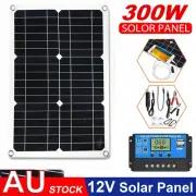 12V 300W Solar Panel Kit Controller Battery Charging USB Home Carava Camping Car