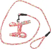 SUPVOX Adjustable Cat Harness and Leash Cat Collars Set Pet Leash Harness for Kitten Small Cats Comfortable and Fashion S Pink Cherry