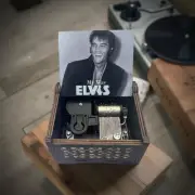 New “My Way” By Elvis Presley Handmade Wind Up Wooden Music Box