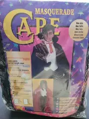 Adult Halloween Horror Costume Masquerade Cape Black Vampire