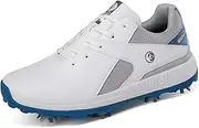 [SDEQA] New Men's Golf Shoes with 8 Spikes Outdoor Waterproof Sneakers Wide Fitting Big Size for Golf Training